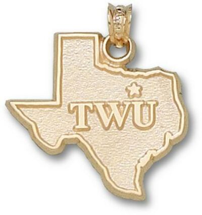 Texas Woman's University Pioneers "TWU Texas" Pendant - 10KT Gold Jewelry