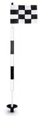 Tournament Jr. Flagstick Practice Green Marker / Checkered Flag Sets (Black/White) - Set of 9