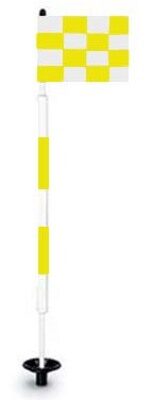 Tournament Jr. Flagstick Practice Green Marker / Checkered Flag Sets (Black/Yellow) - Set of 9