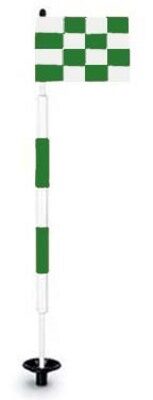 Tournament Jr. Flagstick Practice Green Marker / Checkered Flag Sets (Green) - Set of 9