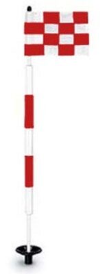 Tournament Jr. Flagstick Practice Green Marker / Checkered Flag Sets (Red) - Set of 9