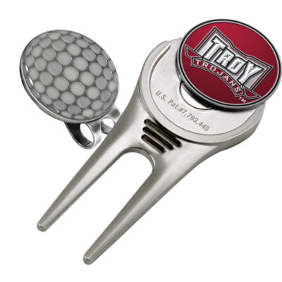 Troy State Trojans Divot Tool Hat Clip with Golf Ball Marker (Set of 2)