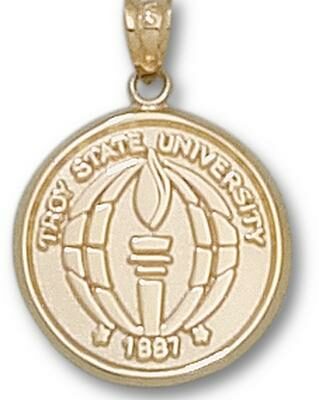 Troy State Trojans "Seal" Pendant - 10KT Gold Jewelry