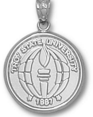 Troy State Trojans "Seal" Pendant - Sterling Silver Jewelry