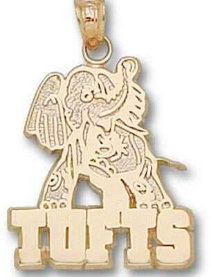 Tufts Jumbos "Tufts with Jumbo Mascot" Pendant - 10KT Gold Jewelry