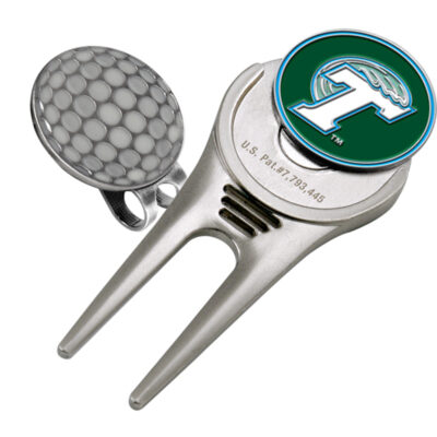 Tulane Green Wave Divot Tool Hat Clip with Golf Ball Marker (Set of 2)