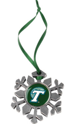 Tulane Green Wave Snowflake Ornament (Set of 2)