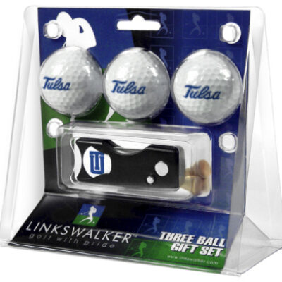 Tulsa Golden Hurricane 3 Golf Ball Gift Pack with Spring Action Tool