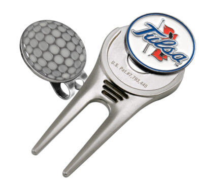 Tulsa Golden Hurricane Divot Tool Hat Clip with Golf Ball Marker (Set of 2)