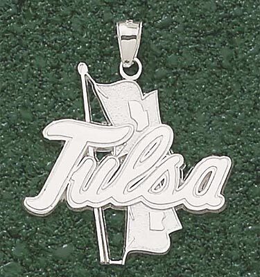 Tulsa Golden Hurricane Giant 1 1/2" W x 1 1/2" H "Tulsa Flag" Pendant - 10KT Gold Jewelry