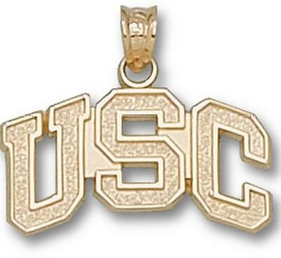 USC Trojans Arched "USC" Pendant - 14KT Gold Jewelry