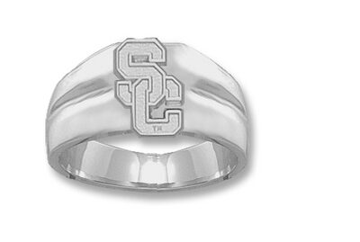 USC Trojans Athletic "SC" Men's Ring Size 10 1/2 - Sterling Silver Jewelry