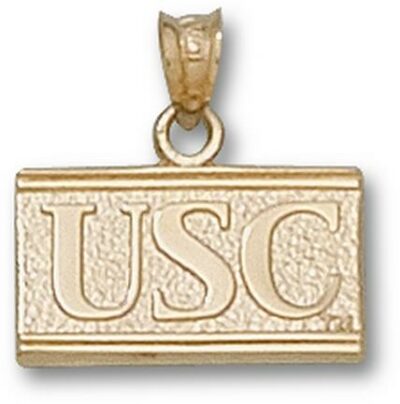 USC Trojans New Square Block "USC" Pendant - 14KT Gold Jewelry