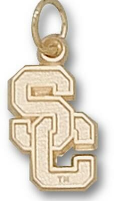 USC Trojans "SC" 1/2" Charm - 14KT Gold Jewelry