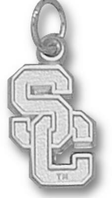 USC Trojans "SC" 1/2" Charm - Sterling Silver Jewelry