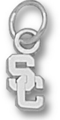 USC Trojans "SC" 1/4" Charm - Sterling Silver Jewelry