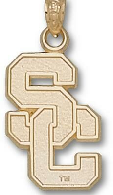 USC Trojans "SC" 5/8" Pendant - 14KT Gold Jewelry