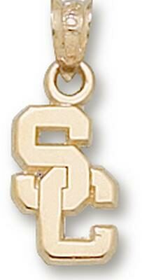 USC Trojans "SC" 7/16" Pendant - 10KT Gold Jewelry