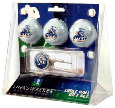 UTEP Texas (El Paso) Miners 3 Golf Ball Gift Pack with Cap Tool