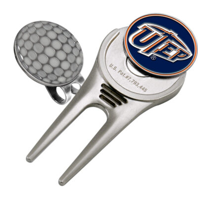 UTEP Texas (El Paso) Miners Divot Tool Hat Clip with Golf Ball Marker (Set of 2)