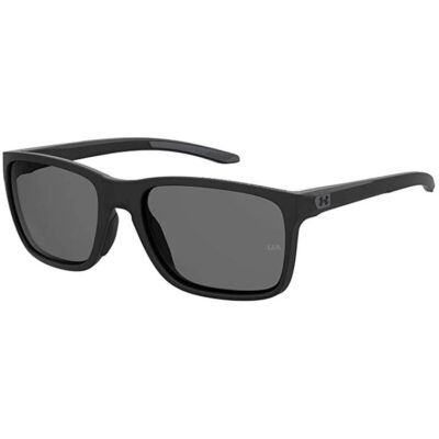 Under Armour Men's Rectangular Sunglasses (Matte Black/Polarized Gray)