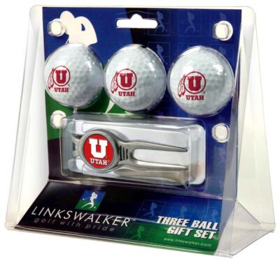 Utah Utes 3 Ball Golf Gift Pack with Kool Tool