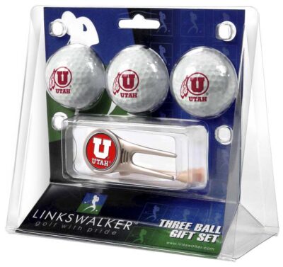 Utah Utes 3 Golf Ball Gift Pack with Cap Tool