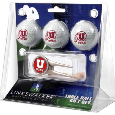 Utah Utes 3 Golf Ball Gift Pack with Cap Tool