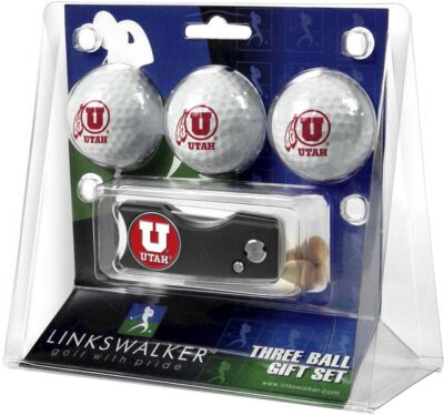 Utah Utes 3 Golf Ball Gift Pack with Spring Action Tool