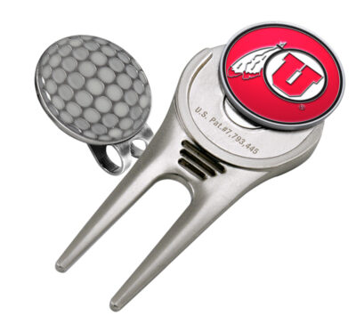 Utah Utes Divot Tool Hat Clip with Golf Ball Marker (Set of 2)