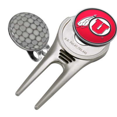 Utah Utes Divot Tool Hat Clip with Golf Ball Marker (Set of 2)