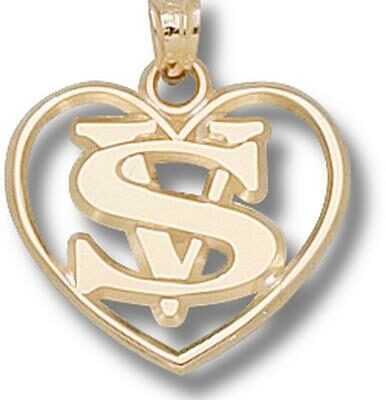 Valdosta State Blazers "VS with Heart" Pendant - 10KT Gold Jewelry