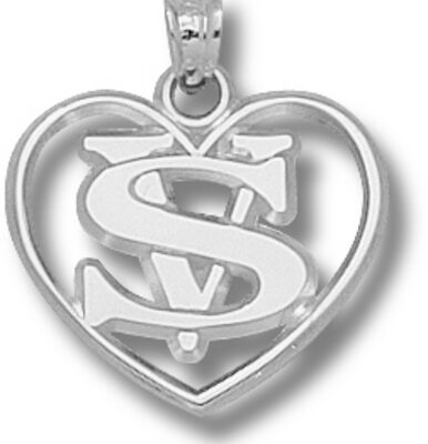 Valdosta State Blazers "VS with Heart" Pendant - Sterling Silver Jewelry