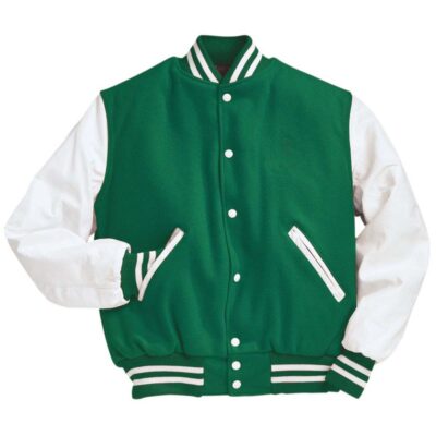 "Varsity" Wool with Leather Sleeves Jacket From Holloway Sportswear (2X-Large)