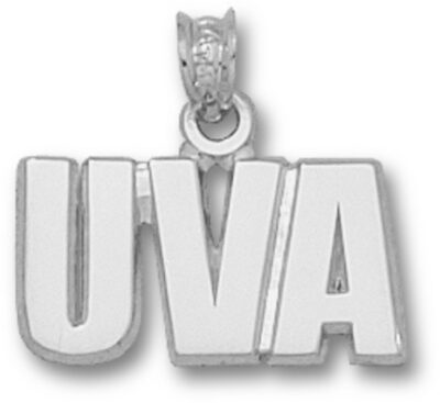 Virginia Cavaliers Block "UVA" Pendant - Sterling Silver Jewelry