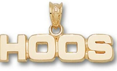 Virginia Cavaliers "Hoos" 1/4" Pendant - 10KT Gold Jewelry