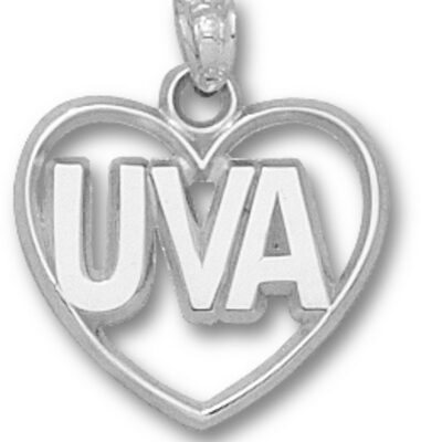 Virginia Cavaliers "UVA" Heart Pendant - Sterling Silver Jewelry