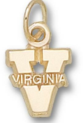 Virginia Cavaliers "V Virginia" 3/8" Charm - 14KT Gold Jewelry