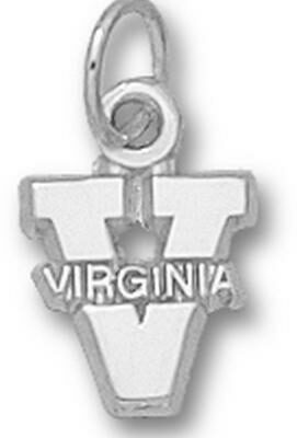 Virginia Cavaliers "V Virginia" 3/8" Charm - Sterling Silver Jewelry