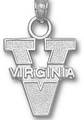 Virginia Cavaliers "V Virginia" Pendant - Sterling Silver Jewelry