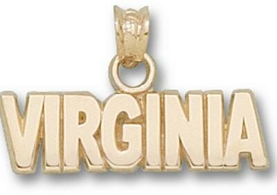 Virginia Cavaliers "Virginia" 1/4" Pendant - 10KT Gold Jewelry