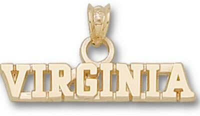 Virginia Cavaliers "Virginia" 3/16" Pendant - 14KT Gold Jewelry