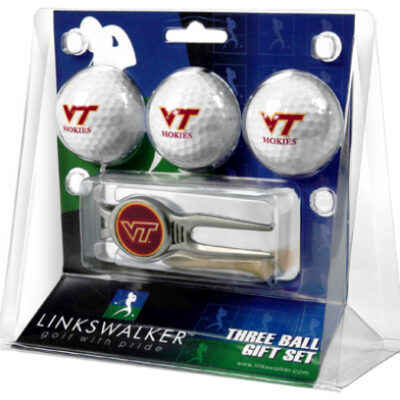 Virginia Tech Hokies 3 Ball Golf Gift Pack with Kool Tool