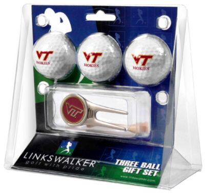 Virginia Tech Hokies 3 Golf Ball Gift Pack with Cap Tool