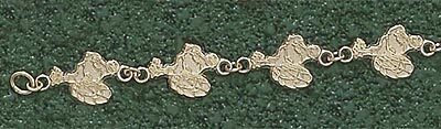 Virginia Tech Hokies "Hokie Bird" 7 3/4" Bracelet - 10KT Gold Jewelry