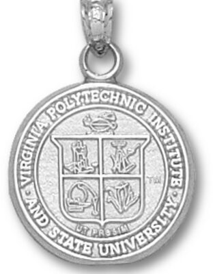 Virginia Tech Hokies "Seal" Pendant - Sterling Silver Jewelry