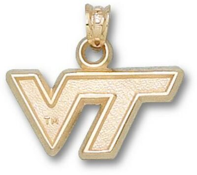 Virginia Tech Hokies "VT" 3/8" Pendant - 14KT Gold Jewelry