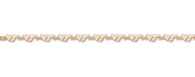 Virginia Tech Hokies "VT" 7.5" Bracelet - 14KT Gold Jewelry