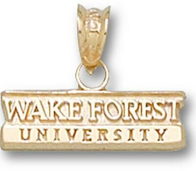 Wake Forest Demon Deacons Bar "Wake Forest University" Pendant - 10KT Gold Jewelry