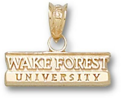 Wake Forest Demon Deacons Bar "Wake Forest University" Pendant - 14KT Gold Jewelry